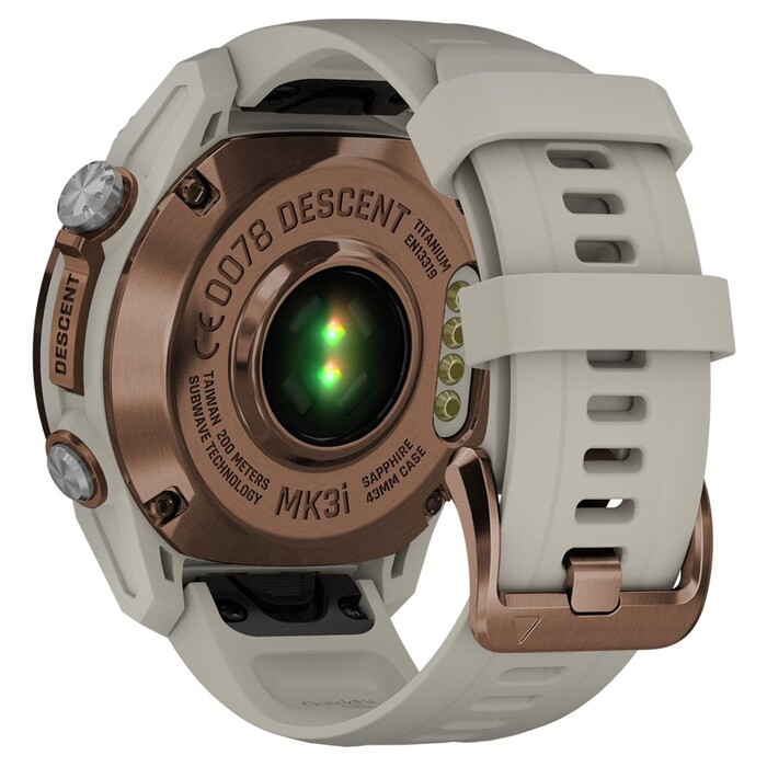 Смарт-часы Garmin Descent Mk3i, 43 мм, Bronze PVD Titanium / French Gray Silicone Band, Бронза №8