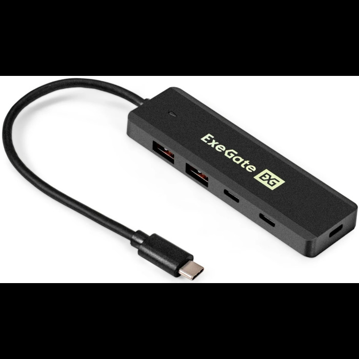 USB-концентратор ExeGate DUB-2C2P/10G, Черный №1