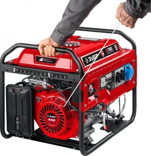 Генератор бензиновый ЗУБР СБ-7000Е, 6.5 кВт, Красный детальное изображение - 8