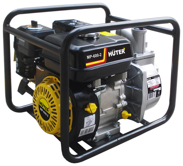 Мотопомпа Huter MP-600-2, 600 л/мин, 50 мм, напор 32 м, d=50 мм, 5150 Вт, Серый №1