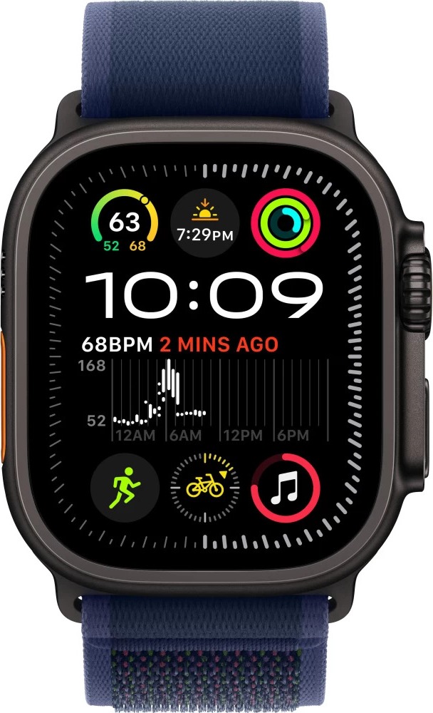 Умные часы Apple Watch Ultra 2 2024, 49 мм, Black Titanium Case with Blue Trail Loop, Черный детальное изображение - 2