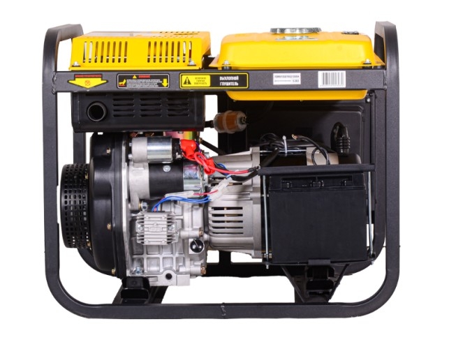 Генератор дизельный с воздушным охлаждением HUTER LDG 5000LX 64/2/7, открытый, 3 кВт, Желтый детальное изображение - 4