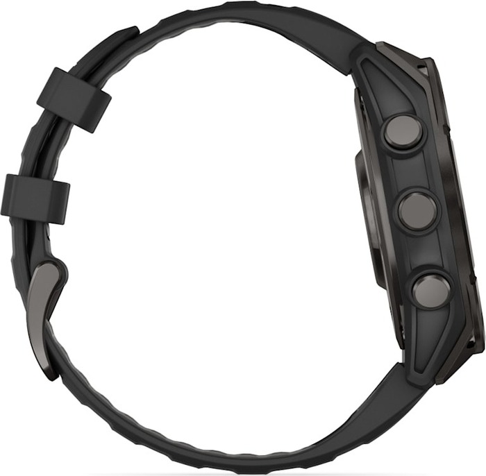 Смарт-часы Garmin Fenix 8 AMOLED Sapphire DLC, 47 мм, угольно-черный, пепельно-черный силиконовый ремешок №5