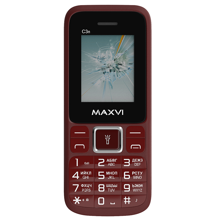 Мобильный телефон MAXVI C3n, 32 Мб, Винный красный, Dual mini-SIM детальное изображение - 8