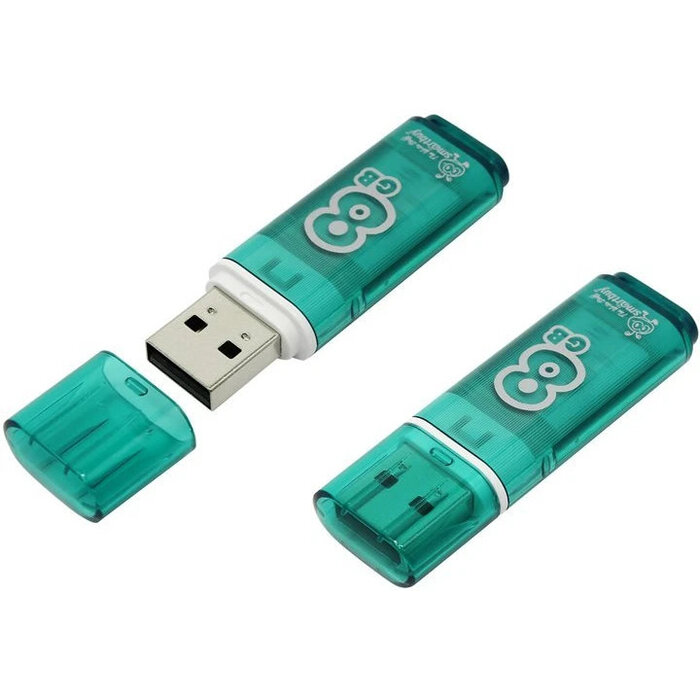 USB Flash накопитель SmartBuy Glossy (SB8 ГБGS-G) 8 ГБ, зеленый №1