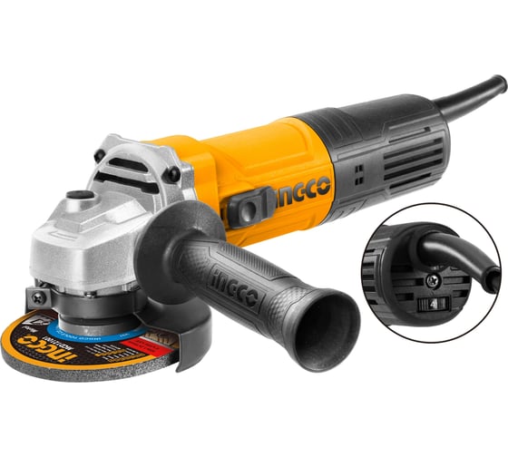 Угловая шлифовальная машина INGCO INDUSTRIAL AG900285, 125 мм, 12000 об/мин, 900 Вт детальное изображение - 1