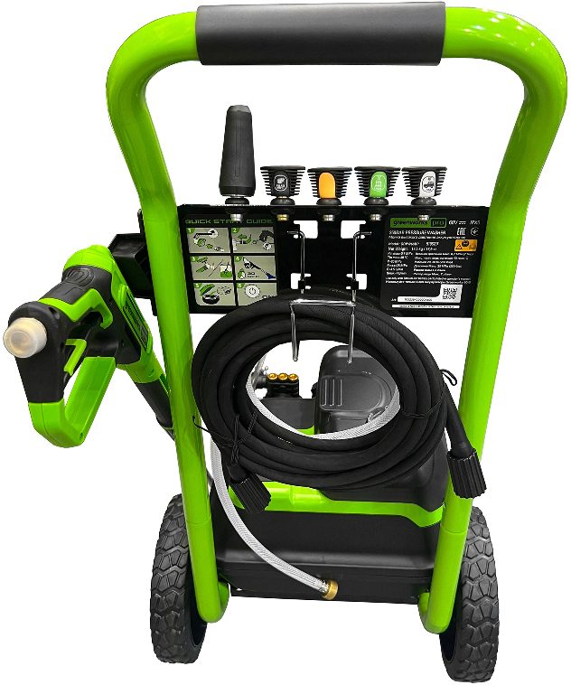 Автомойка GREENWORKS GDPW60DP 60V (без АКБ и ЗУ), 1.8 кВт, 250 бар, Зеленый детальное изображение - 5