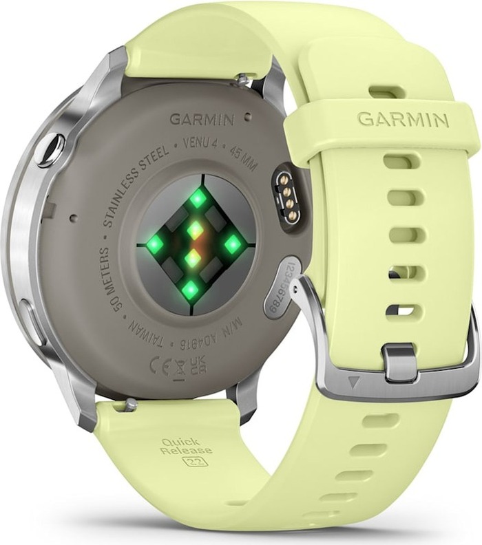 Смарт-часы Garmin Venu 4 45 мм, Серебряный с лимонным ремешком №5