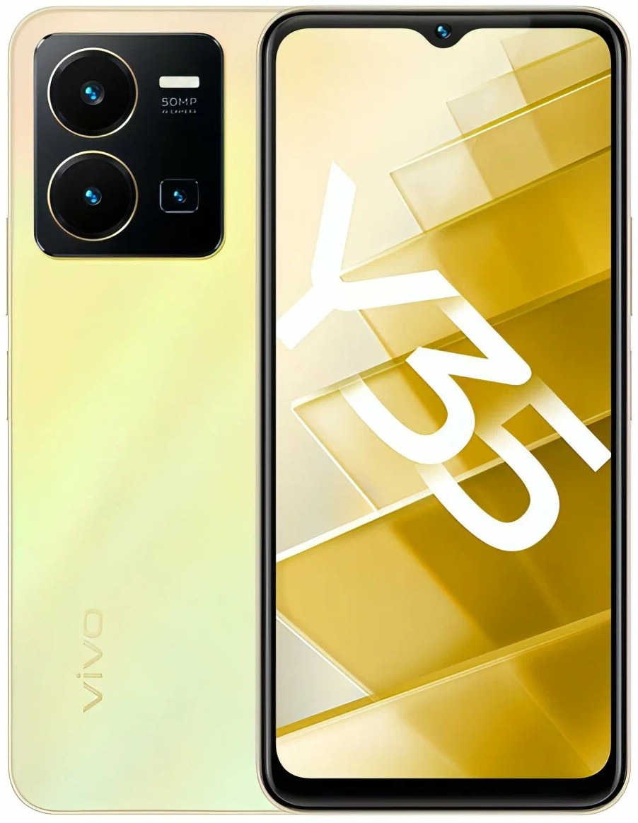 Смартфон Vivo Y35 256 ГБ, RAM 8 Гб, Золотой, Dual nano-SIM детальное изображение - 1
