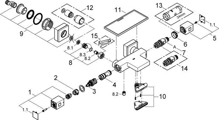 Смеситель Grohe Grohtherm Cube 34502000 №3
