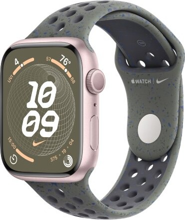 Умные часы Apple Watch Series 9 Pink Aluminum Case GPS + Cellular with Nike Sport Band Cargo Khaki, 41 mm, Карго хаки детальное изображение - 1