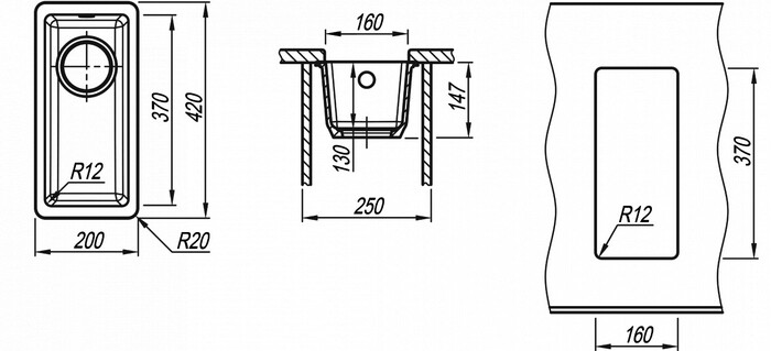 Кухонная мойка Florentina Vega 160  №2