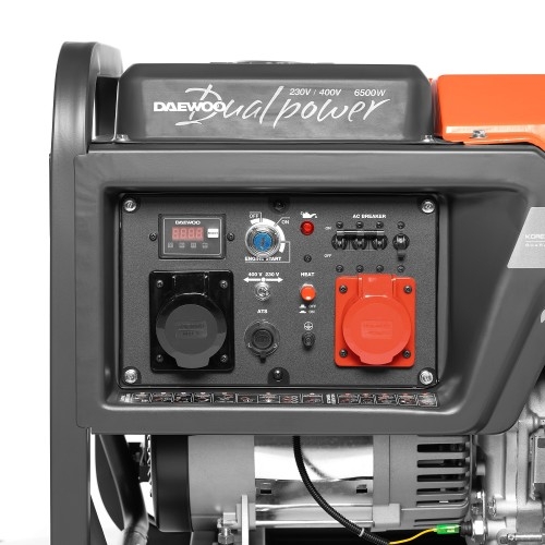 Генератор дизельный с воздушным охлаждением DAEWOO DDAE 6000DXE-3, открытый, 6 кВт, Черный детальное изображение - 6