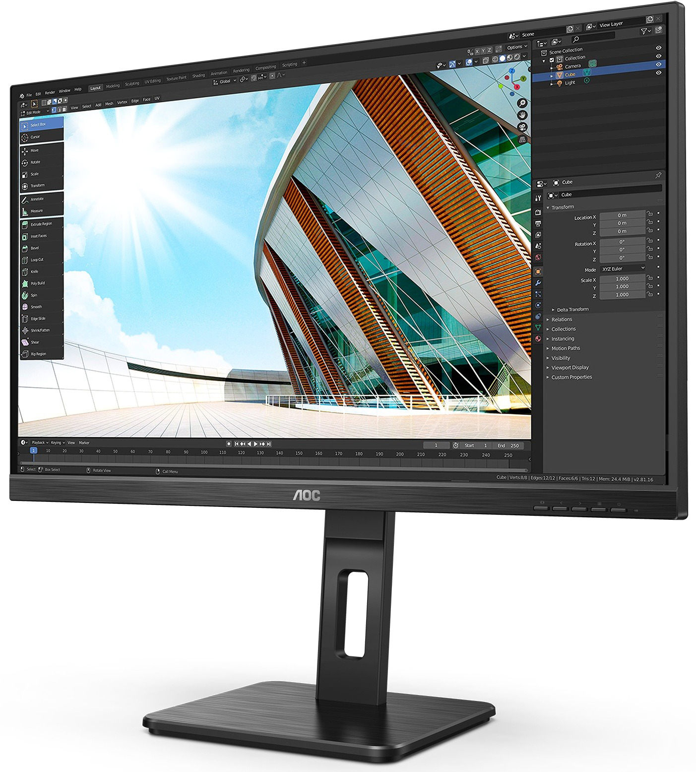 Монитор AOC 27P2Q, 27″, 1920x1080, 75 Гц, Черный детальное изображение - 3