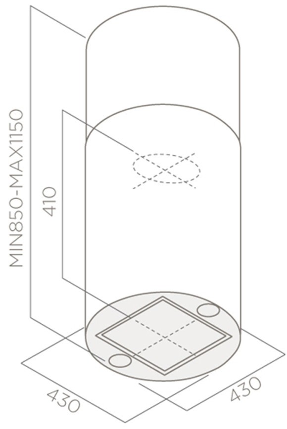 Вытяжка Elica Tube PRO Island IX/A/43, Серебряный детальное изображение - 2