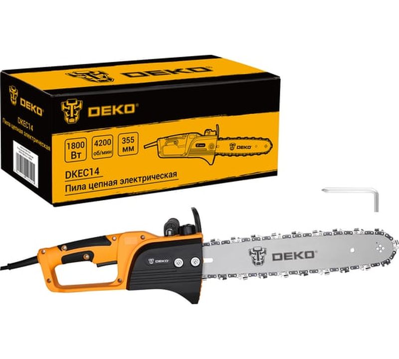 Цепная пила DEKO DKEC14, 35.5 см, 1800 Вт детальное изображение - 1