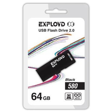 USB Flash накопитель Exployd 580 64 ГБ, черный детальное изображение - 1