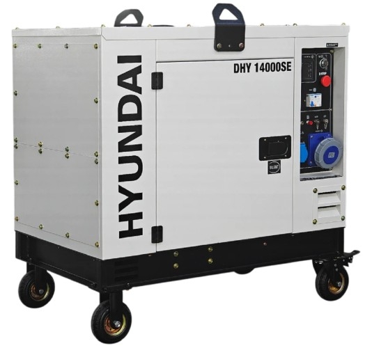 Генератор дизельный с воздушным охлаждением HYUNDAI DHY 14000SE, в кожухе, 10 кВт, Белый детальное изображение - 3