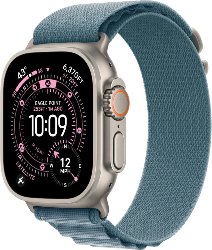 Умные часы Apple Watch Ultra 3 49 мм, Natural Titanium Case with Light Blue Alpine Loop, Светло-голубой детальное изображение - 1