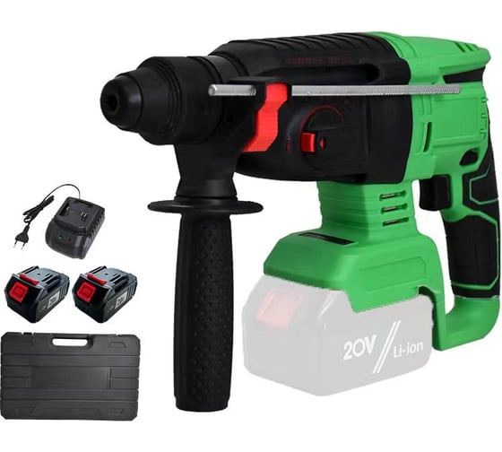 Перфоратор бесщеточный аккумуляторный Zitrek ZKCH20FU-Li (20В, Li-Ion аккумулятор 4 Ач - 2шт, ЗУ, кейс) 084-1070, 2 Дж, 0-4500 уд/мин детальное изображение - 1