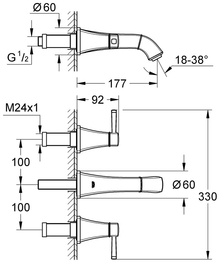 Смеситель Grohe Grandera 20414000 №2