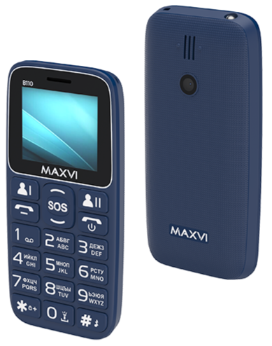 Мобильный телефон MAXVI B110, 32 Мб, Синий, Dual mini-SIM детальное изображение - 1