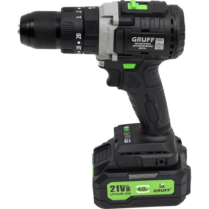 Аккумуляторная дрель-шуруповерт GRUFF GF-133, 21 В, 150 Нм, 4 А·ч  №2