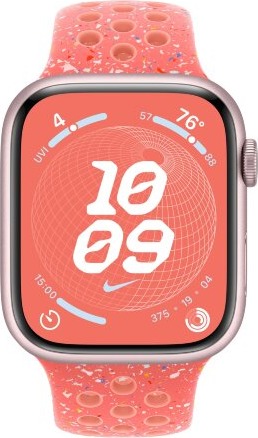 Умные часы Apple Watch Series 9 Pink Aluminum Case GPS + Cellular with Nike Sport Band Magic Ember, 41 mm, Магический уголек детальное изображение - 2