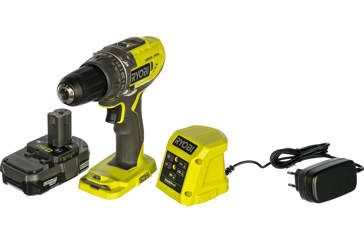 Аккумуляторная дрель-шуруповерт Ryobi R18DD3-113S ONE+ 5133003350, 18 В, 50 Нм, 1.3 А·ч  детальное изображение - 3