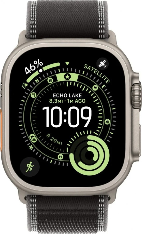 Умные часы Apple Watch Ultra 3 49 мм, Natural Titanium Case with Black/Charcoal Trail Loop, Черный уголь детальное изображение - 2