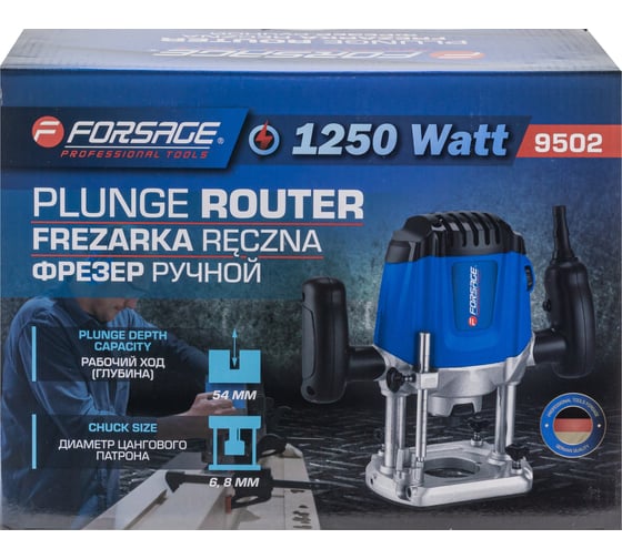 Фрезер ручной Forsage, 710 Вт, Синий детальное изображение - 4