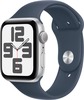 Умные часы Apple Watch Series SE 2023 44 мм Silver Aluminum Case with Storm Blue Sport Band, Серебристый вариант - 1