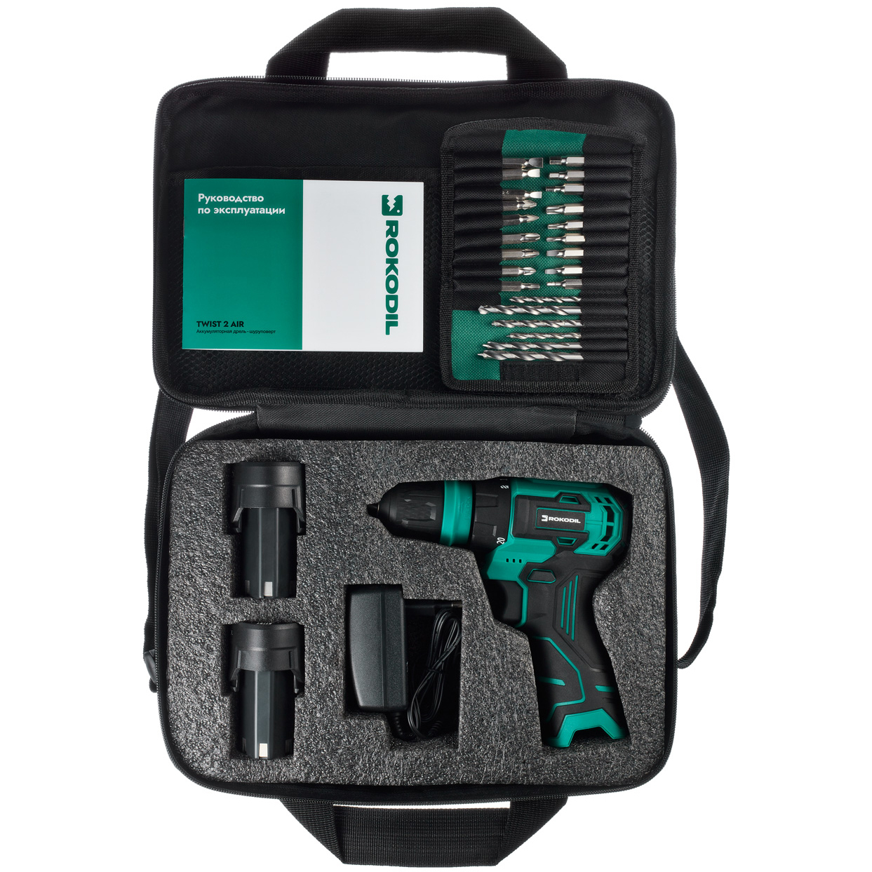 Аккумуляторная дрель-шуруповерт Rokodil Twist 2 Air 1047298, 12 В, 36 Нм, 2 А·ч  детальное изображение - 4