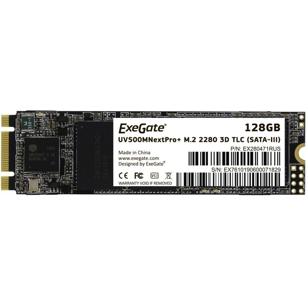 Накопитель SSD ExeGate NextPro+ M.2 UV500TS128, 128 Гб детальное изображение - 1