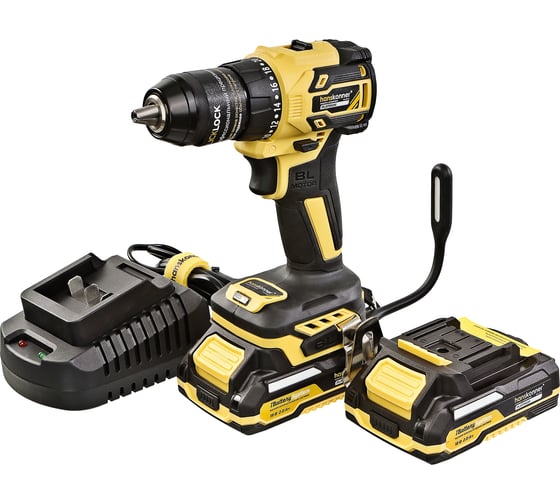 Дрель аккумуляторная Hanskonner 1BatterySystem HCD2065BLC, 18 В детальное изображение - 1