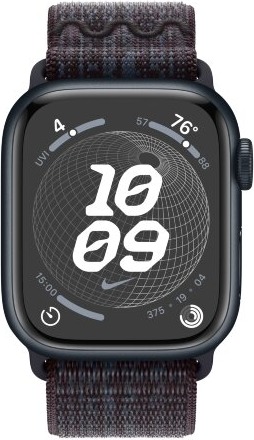 Умные часы Apple Watch Series 9 Midnight Aluminum Case GPS + Cellular with Nike Sport Band Black/Blue, 45 mm, Черный/Синий детальное изображение - 2