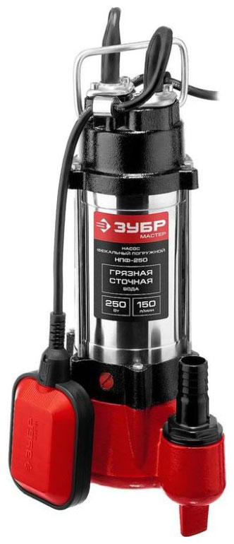 Насос Зубр МАСТЕР НПФ-250, 600 л/мин, 32 мм, напор 7.5 м, d=32 мм, 250 Вт, Красный детальное изображение - 1