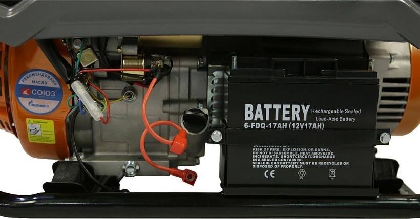 Генератор бензиновый СОЮЗ ЭГС-7500Э, 6 кВт, Оранжевый детальное изображение - 2