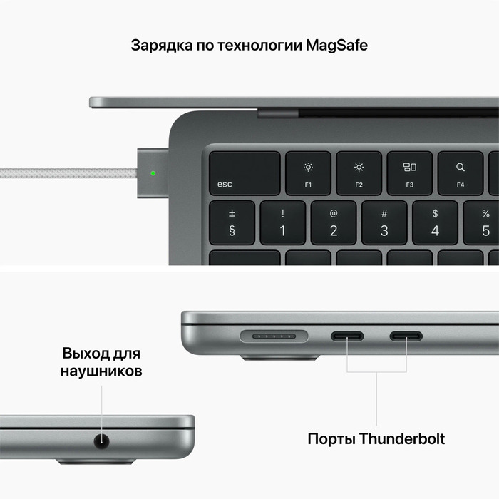 Ноутбук Apple MacBook Air 13 2022, RAM 8 ГБ, Серый Космос, SSD 512 ГБ, Apple graphics 10-core №4