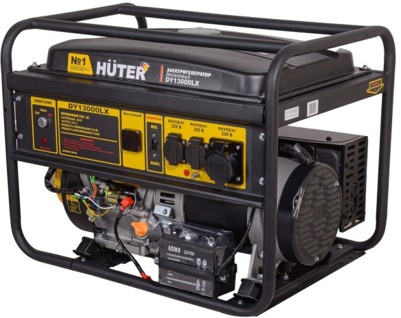 Генератор бензиновый HUTER DY13000LX 64/1/79, 9.6 кВт, Черный детальное изображение - 1