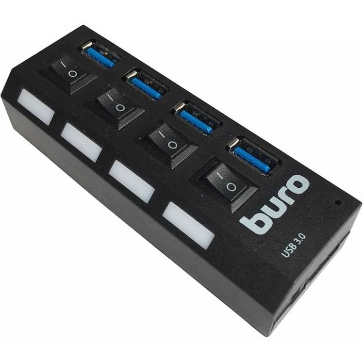 USB-концентратор Buro BU-HUB4-U3.0-L, Черный детальное изображение - 1