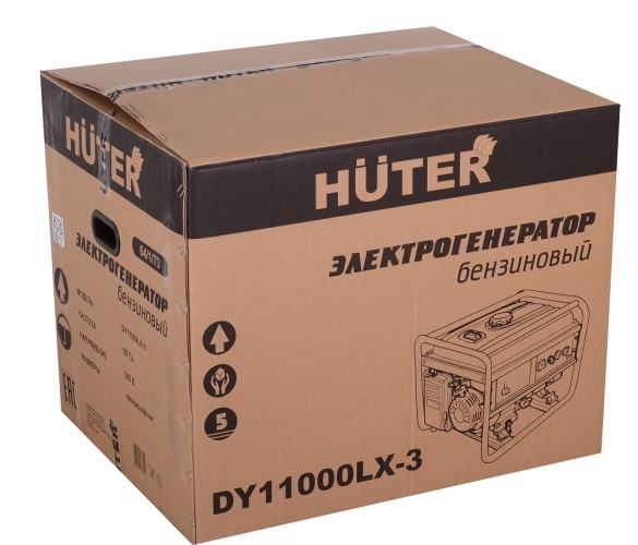 Генератор бензиновый HUTER DY11000LX-3 64/1/73, 8.5 кВт, Черный детальное изображение - 5