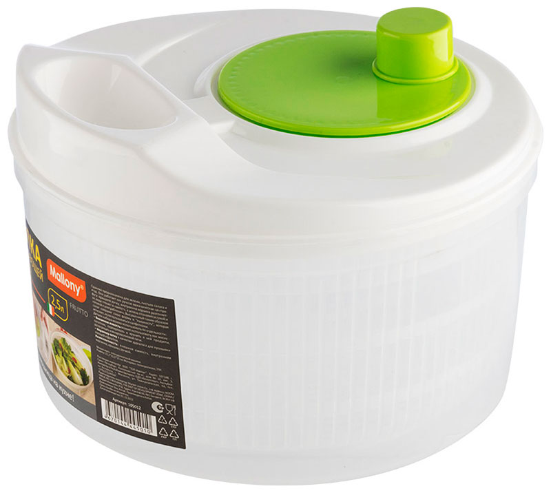 Сушилка для салата, овощей, фруктов и ягод Mallony FRUTTO, 700 Вт, Белый детальное изображение - 2