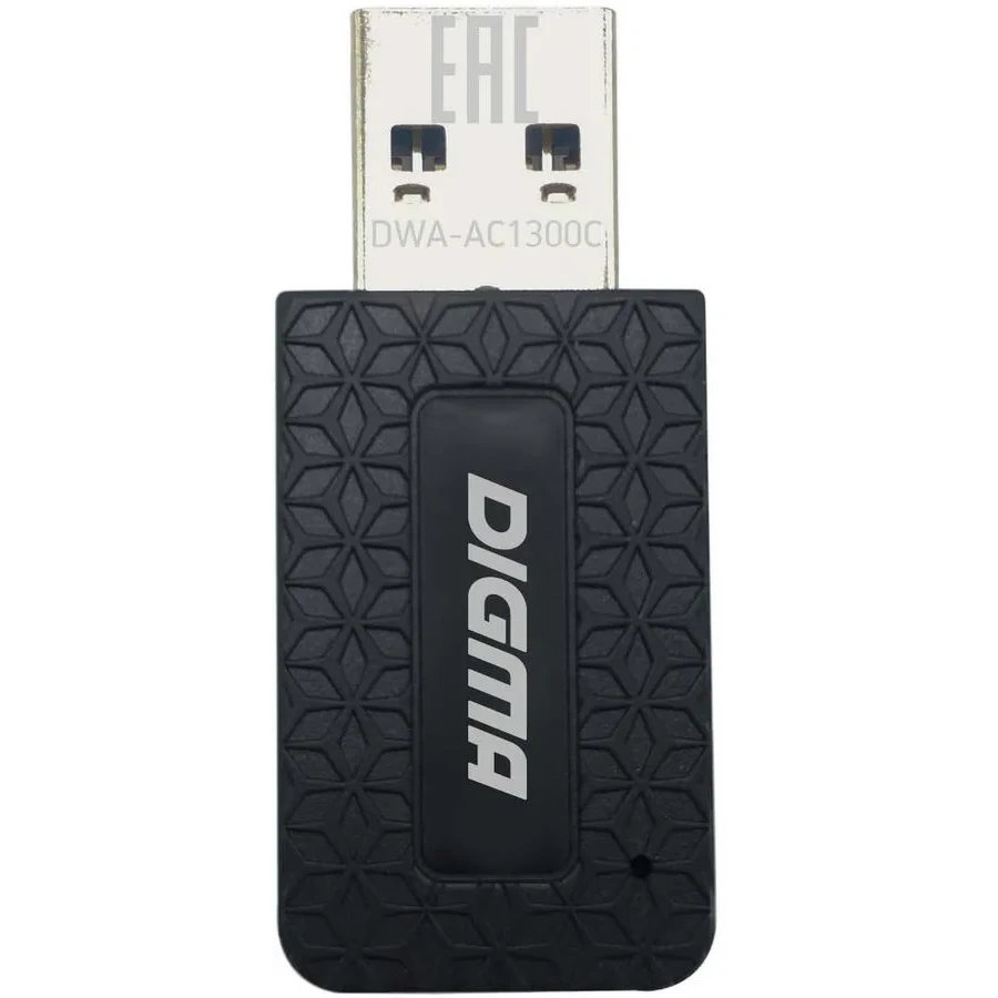 Wi-Fi адаптер Digma DWA-AC1300C, Wi-Fi 5, Черный детальное изображение - 2