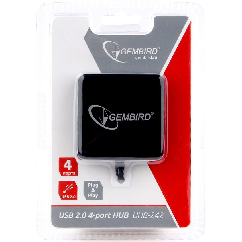 USB-концентратор Gembird UHB-242, Черный детальное изображение - 3