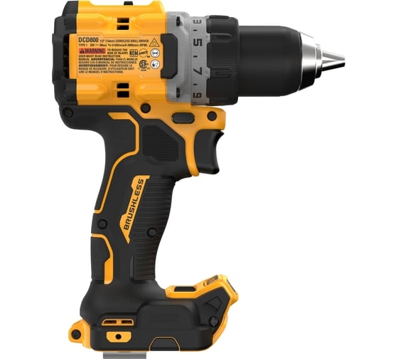 Аккумуляторная дрель-шуруповерт DeWALT DCD800D2T-A9, 20 В, 90 Нм, 2 А·ч детальное изображение - 3