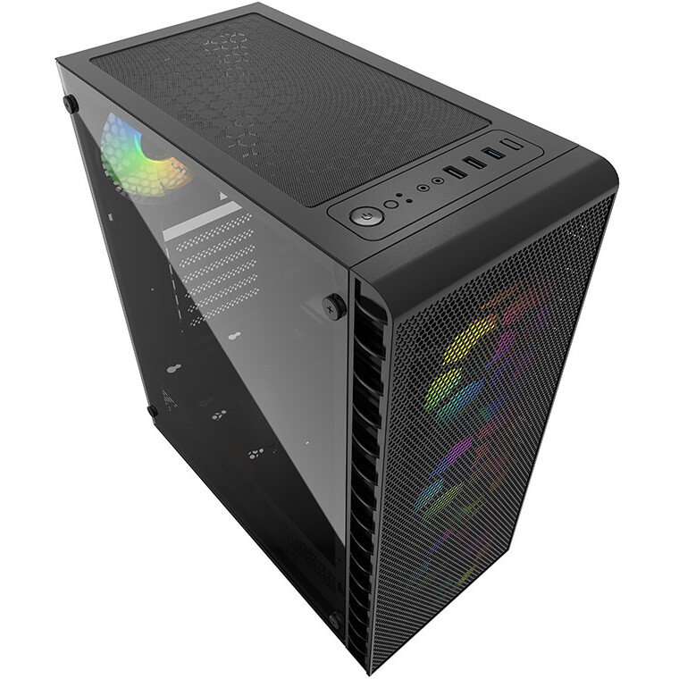 Корпус Powercase Mistral Z4С Mesh LED, Черный детальное изображение - 4