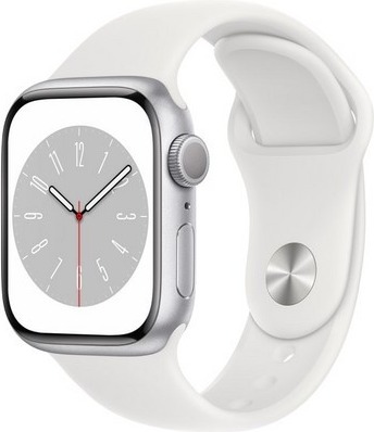 Смарт часы Apple Watch 8 Silver Aluminum Case with Sport Band 45 мм, Серебристый детальное изображение - 1