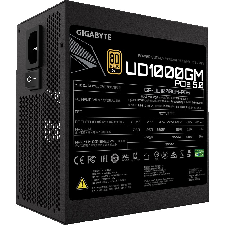 Блок питания Gigabyte GP-UD1000GM PG5, 1000 Вт детальное изображение - 3