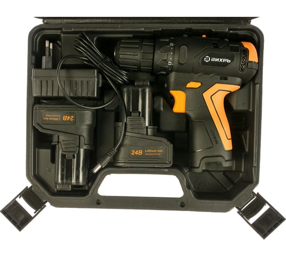 Аккумуляторная дрель-шуруповерт Вихрь ДА-24Л-2К/Б 72/14/24, 24 В, 55 Нм, 2 А·ч детальное изображение - 3